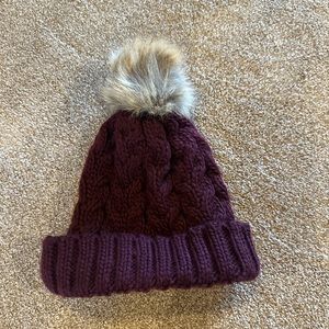 bp maroon cable knit beanie